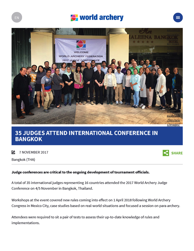 WA Judge Conference, Bangkok, November 4-5, 2017